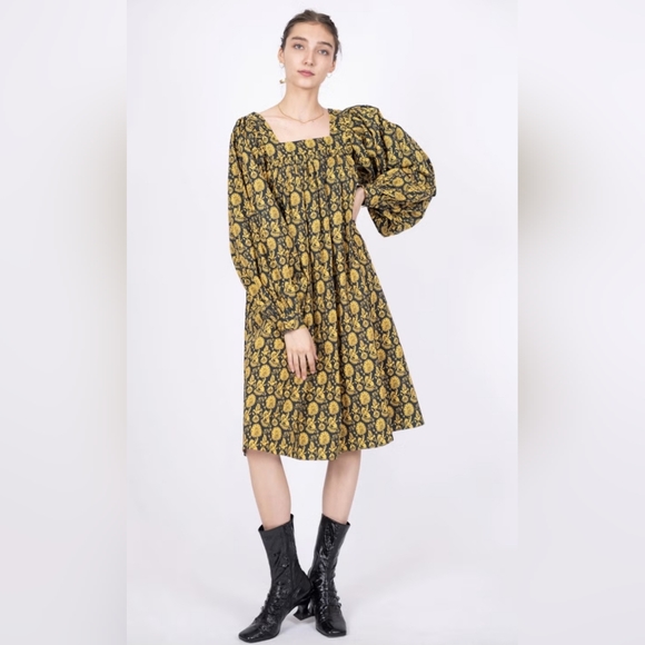 Batsheva X Laura Ashley Beaumaris Dress In Camelot Size 10 - Picture 8 of 8